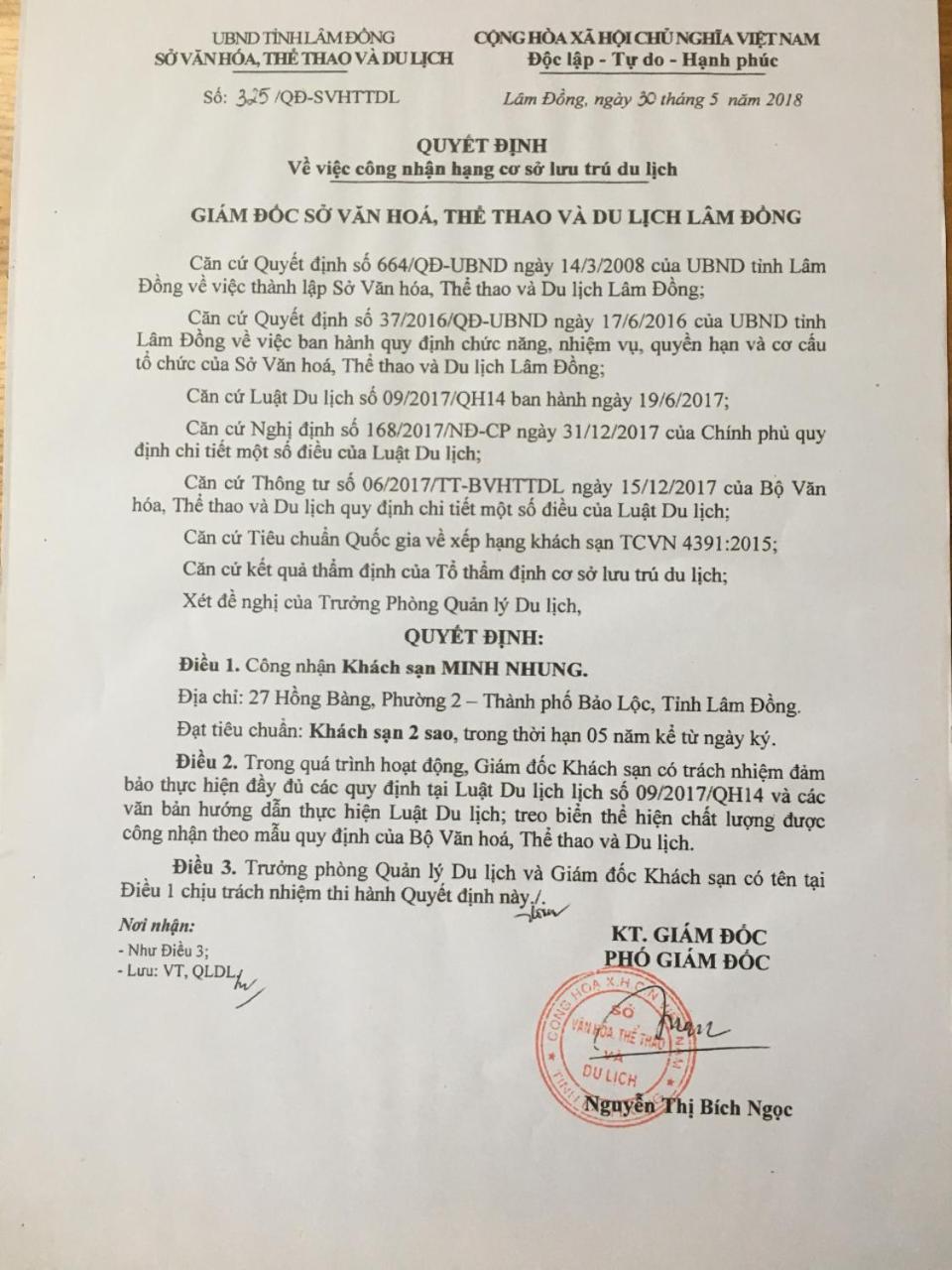 Minh Nhung Hotel Бао Лок Екстериор снимка
